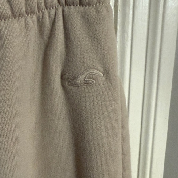 Hollister Adjustable-Rise Fleece Tan Comfy Cozy Sweatpants Size: L - Picture 3 of 6